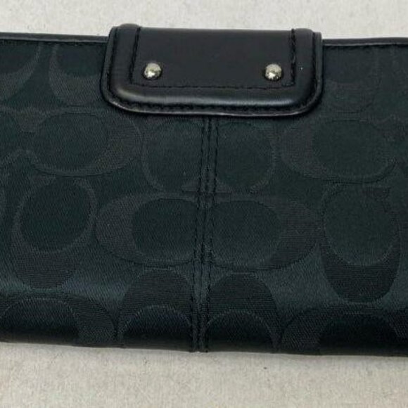 Pre Loved 2fer Coach Signature Monogram Triple Compartment Shoulder Bag & Wallet - Picture 6 of 8
